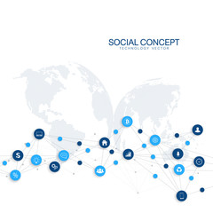 Geometric graphic background communication. Cloud computing and global network connections concept design. Big data complex with compounds. Digital data visualization. Scientific cybernetic vector.