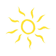 Odręcznie narysowane słońce