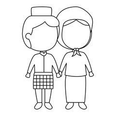 Muslim couple avatars characters vector illustration design