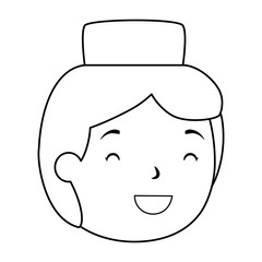 muslim boy with hat head avatar character vector illustration design