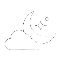 moon with cloud icon vector illustration design