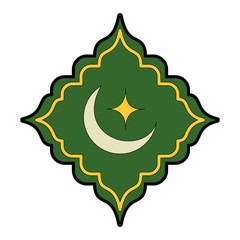 rhombus frame with moon and star decorative icon vector illustration design