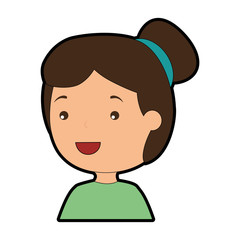 cute little girl character vector illustration design