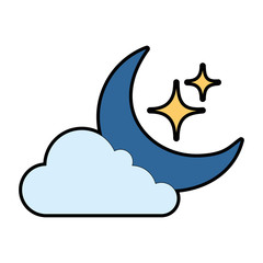 moon with cloud icon vector illustration design