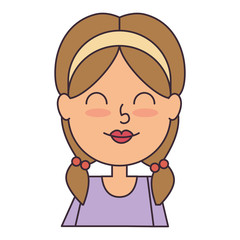 cute little girl character vector illustration design