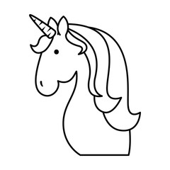 cute unicorn fantasy sticker vector illustration design