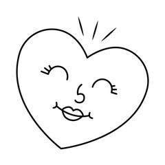 heart love kawaii character vector illustration design