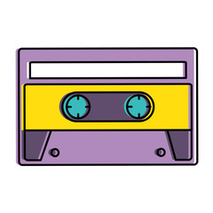retro cassette sticker icon vector illustration design