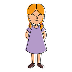 cute little girl character vector illustration design