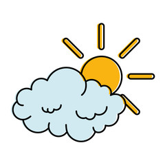 summer sun with clouds vector illustration design