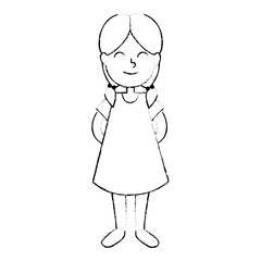cute little girl character vector illustration design