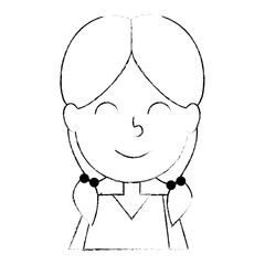 cute little girl character vector illustration design