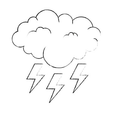 weather cloud rainy with rays vector illustration design