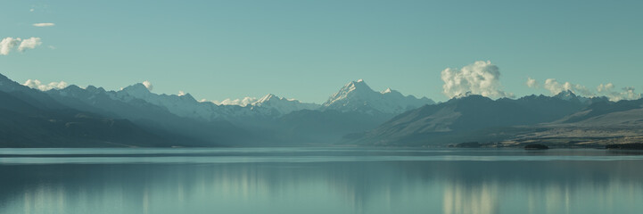 Mount Cook, Lake Pukaki, National Park Southern Alps ,New Zealand - obrazy, fototapety, plakaty