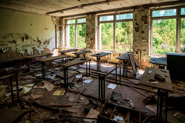Scuola evacuata a Chenobyl