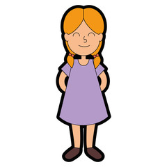 cute little girl character vector illustration design