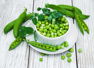 green peas on a table