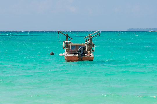 Fototapeta Fishing boat. Port Olry village in N.E.Espiritu Santo island-Sanma province-Vanuatu.