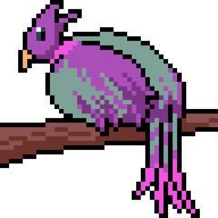 vector pixel art bird beautiful