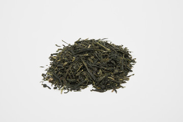 Pile of green tea leaves - Japan Gyokuro