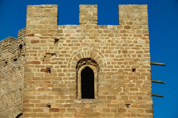 Castle battlements, merlons and window