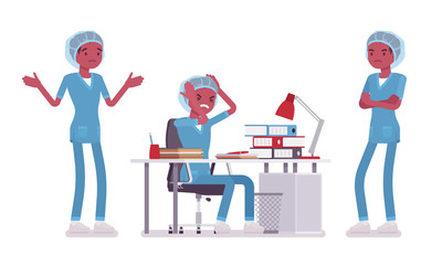 Male nurse in negative emotions