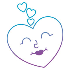 heart love kawaii character vector illustration design