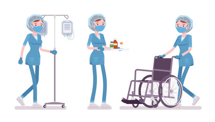 Female nurse doing medical procedure