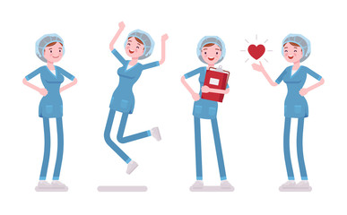 Female nurse in positive emotions