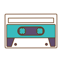 retro cassette sticker icon vector illustration design