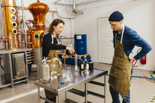 Workers at gin distillery in Sweden