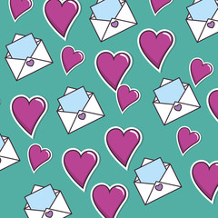 love envelope with hearts pattern background vector illustration design