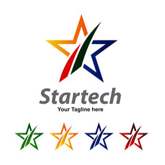Obraz premium star tech logo