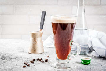 Coffee espresso with mineral water