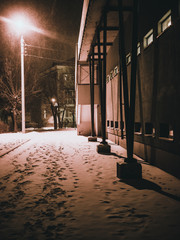 night snowy winter streets