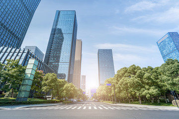 Fototapeta na wymiar Urban building landscape skyscrapers in Hangzhou Financial District