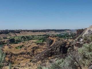 Landscape of the Snake river canyon near Shoshone Falls