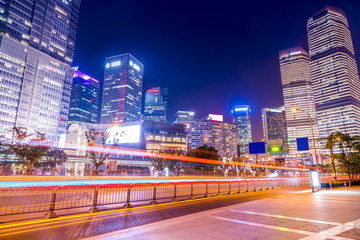 Fototapeta premium Night scene of urban road in Shanghai