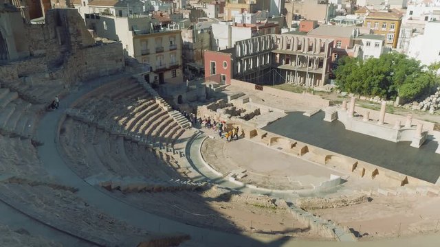 View of Roman theatre from Castle of Concepcion