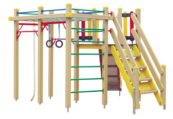 Children's playground on white