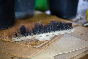 old broom is on the table