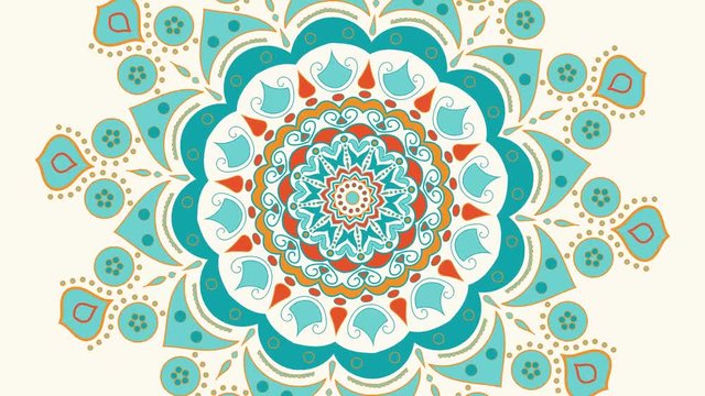 vintage yoga mandala spinning and zooming in