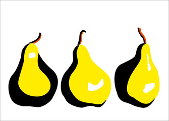 Sweet Pear. Fruits. Garden. Pop-art modern illustration for your design. Logo, web, poster