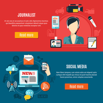 Social Media And Journalist Horizontal Banners