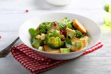 Healthy Salad with broccoli and avocado