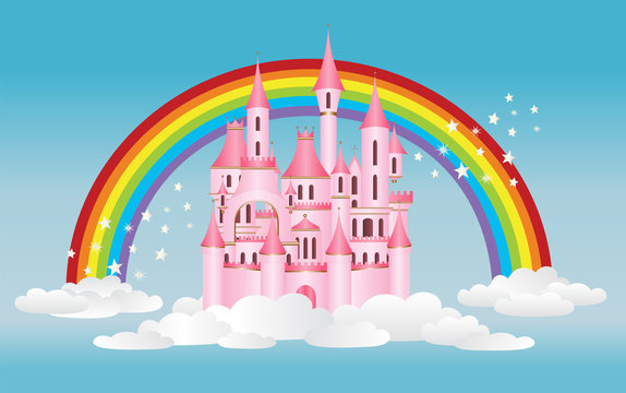  Urbalabs Princess Castle Pink Rainbow Glitter Girls