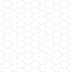 Vector pattern ornament with pink line heart on white background