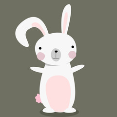 Cute bunny isolated. Happy Easter design. Vector