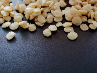 Seeds of bell pepper or capsicum over dark background