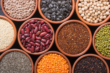 Cereals and beans in bowl